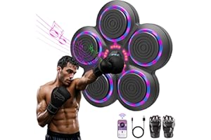 QEIFEII 2025 Music Boxing Machine with Boxing Gloves, Smart Bluetooth Boxing Trainer, Boxing Wall Mount Machine for Adults Kids, Electronic Boxing Target Fitness for Home Office Gym