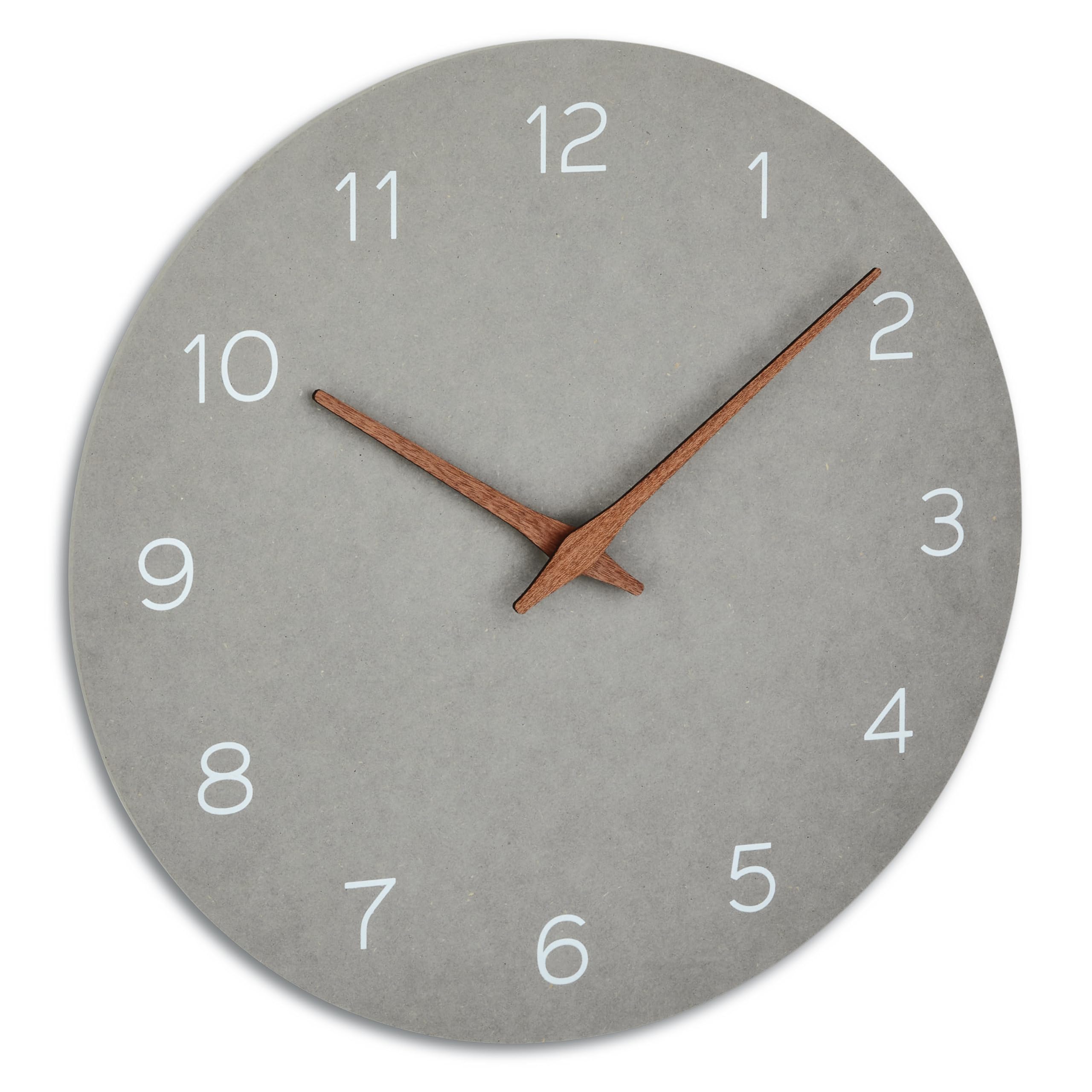 TFA Dostmann Analogue Wall Clock 60.3054.10 Wooden Hands Quiet Movement Quality Clock Concrete Grey (L) 297 x (W) 45 x (H) 297 mm
