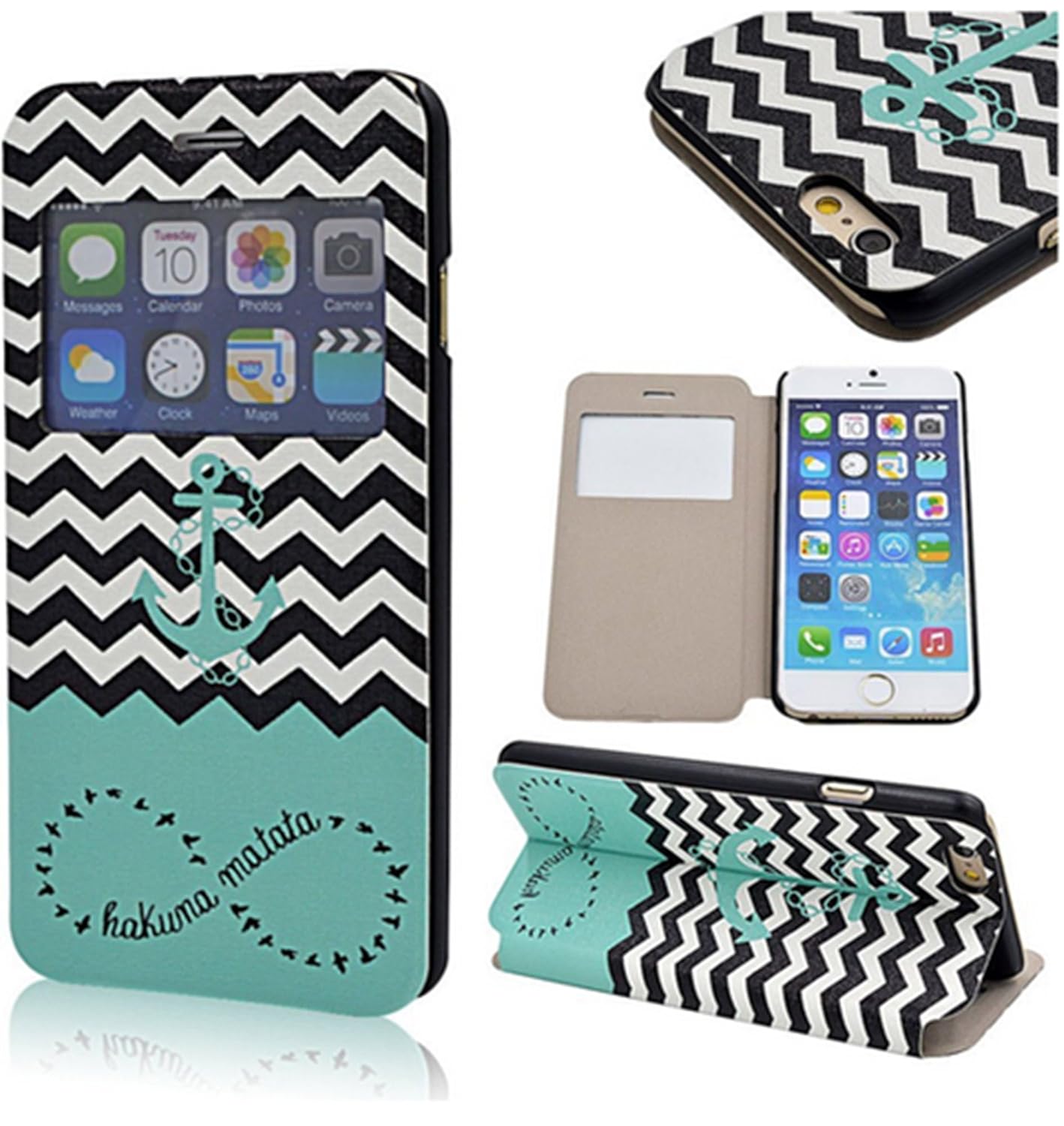 Leather Case for iPhone 6 Plus Smart Window View Flip