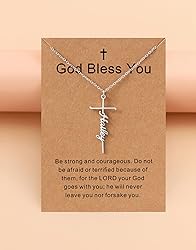 Lcherry Hailey Name Cross Necklace Personalized