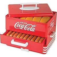 Nostalgia HDS248COKE Large Coca-Cola Diner-Style Steamer, 24 Hot Dogs and 12 Bun Capacity, Perfect For Breakfast…