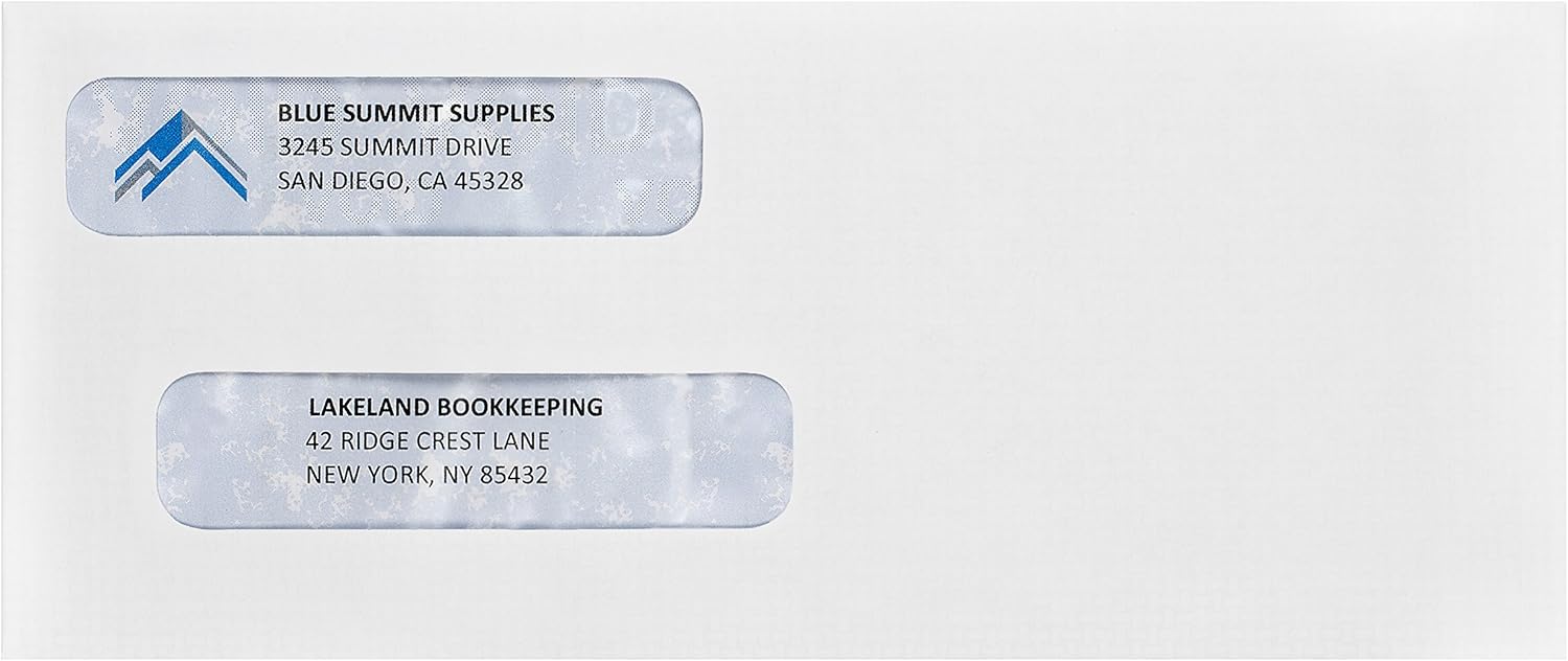 500 No. 8 Flip and Seal Double Window Security Check Envelopes - Designed for Quickbooks Printed Checks - Number 8 Size 3 5/8 Inch x 8 11/16 Inch : Office Products