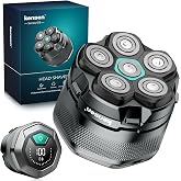 6D Head Shavers for Bald Men, kensen Upgraded Magnetic Head Shaver | Waterproof Wet/Dry Electric Razor, Magnetic Detachable Heads, Smooth Close Shaving, LED Display, 160-Minute Long Battery Life