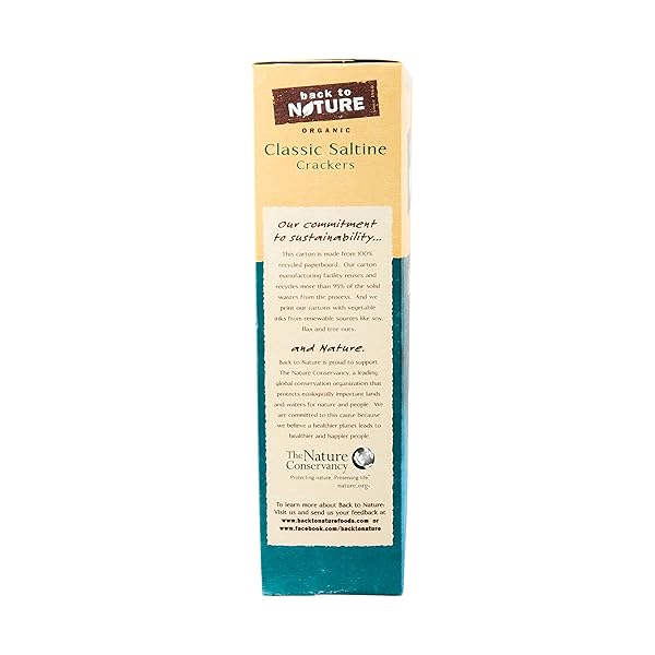 BACK TO NATURE CRACKERS, CLASSIC ORGANIC SALTINES, 7 OUNCE