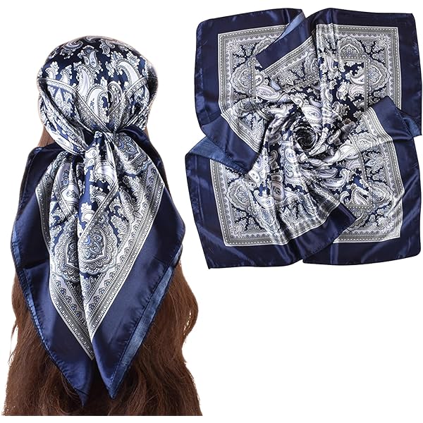 Giantree Women's Square Satin Head Scarves, 35