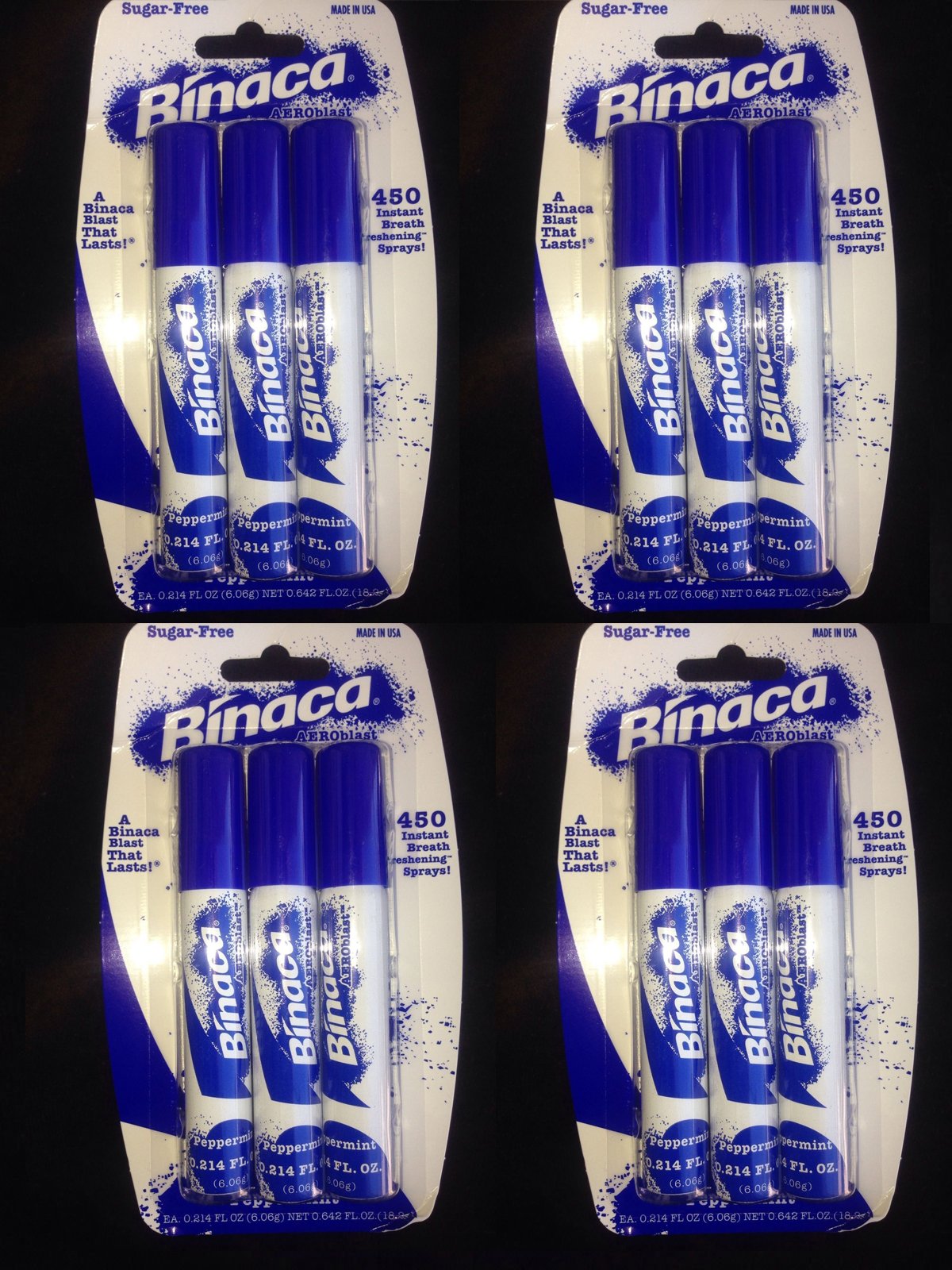 Binaca sugarfree Aeroblast 150 Breath Spray, Spearmint 0.2