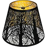 Small Lamp Shade, ALUCSET Barrel Metal Lampshade with Pattern of Trees for Table Lamp and Floor Light, Top Diameter 6 X Bottom Diameter 10 X Height 7.5 Spider