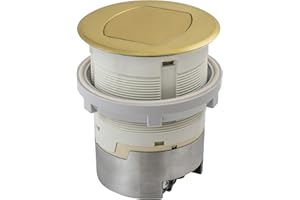 Bryant Electric RCT220BR 20A 125V Tamper Resistant Countertop Pop-Up Receptacle Surface Mount, 20 Amp, Brushed Brass