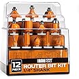 Iron Forge Tools Router Bit Set 1/4 Inch Shank - 12 Piece Wood Router Bits for Woodworking, Home Improvement and DIY Projects, Router Accessories for Woodworking