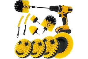 TOWBRUS 10 Pack Drill Cleaning Brush Attachment Set, Brush Drill Attachment for Cleaning Grout, Floor, Tub, Shower, Tile, Sin