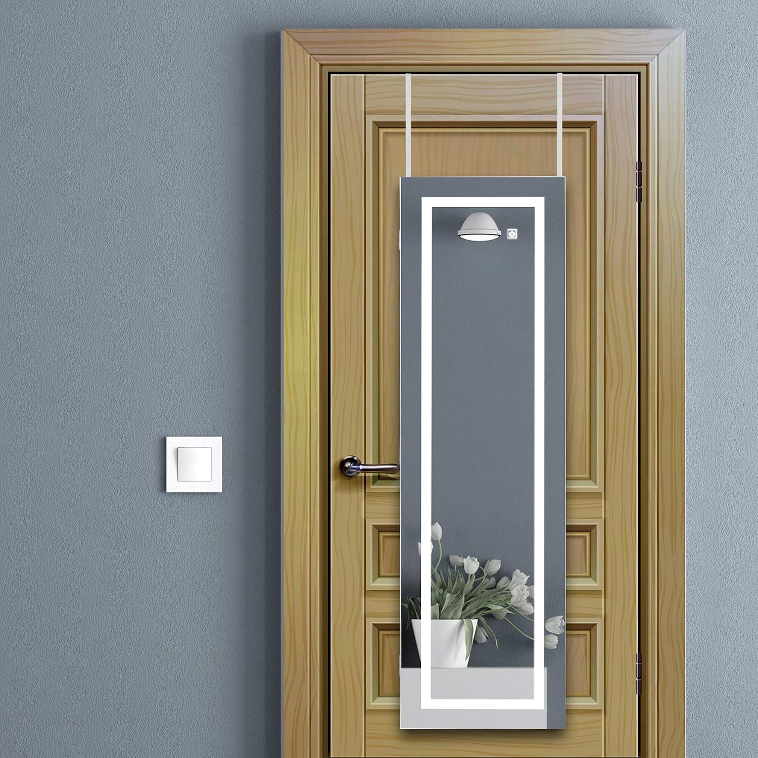 Ezigoo Full-Length Mirror Jewelry Cabinet with Storage - LED Lighted, Lockable, and Versatile Wall-Mounted Design - Image 5