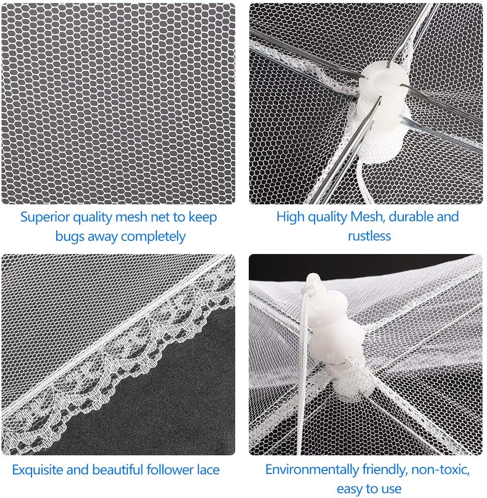 Mesh Food Covers Outdoor Masonda Pop-Up Food Tents(6 Pack) for Picnics/Grill/Party Outside Food Umbrella 100% Protection from Flies Reusable and Collapsible Net Cover 17×17 Inch: Home Improvement