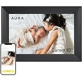 Aura Digital HD Picture Frame, Best Frame for Gifting, (10" - Carver Black)