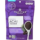 Navitas Organics Acai Powder &ndash; for Smoothie Bowls, Oatmeal, Dips, Sauces &amp; More &ndash; Antioxidants, Omega 3 6 9, Fiber - USDA Organic, Non GMO, Kosher, Gluten Free, Keto (8oz. Bag, 76 Servings)