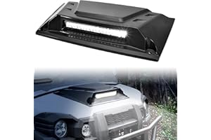 KEWISAUTO Turbo Hood Scoop with LED Spotlight for 2015-2024 Kawasaki Mule Pro, Sport Hood Scoop with LED Auxiliary Light for Kawasaki Mule Pro FXT DXT DX FX 2015-2024 Accessories