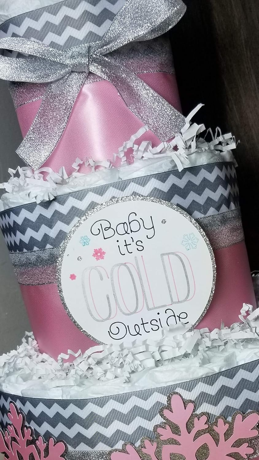 snowflake diaper cake