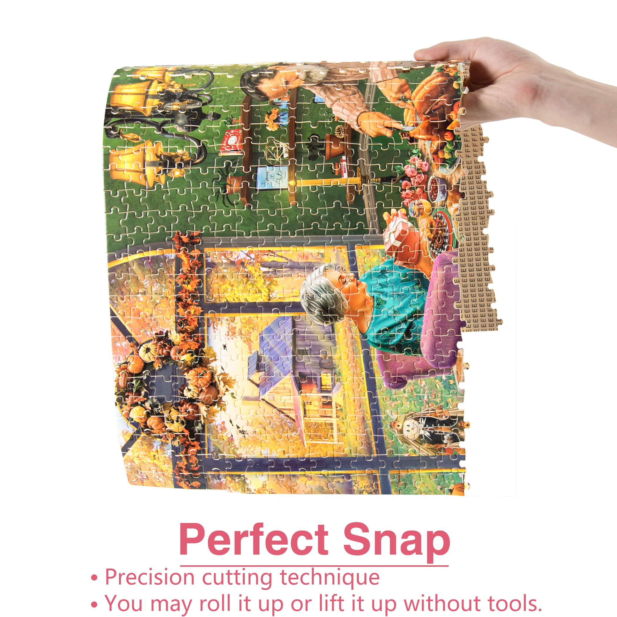 Lavievert Wooden Jigsaw Puzzle 1000 Piece Puzzle for Adults - Thanksgiving Dinner, Turkey, Pumpkin Pie