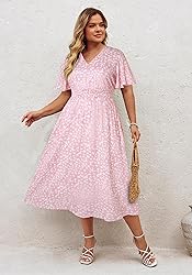 Hanna Nikole Pink Plus Size Dress with Pockets