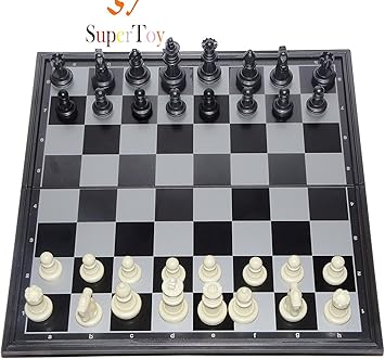 SUPER TOY Folding Magnetic Chess Board Black and White 28 cm