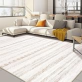 Nakagishi Area Rug Living Room Rugs: 5x7 Washable Boho Large Neutral Farmhouse Soft Moroccan Stain Resistant Indoor Carpet for Bedroom Nursery Kids Playroom Office Dining Room Home House Decor- Brown