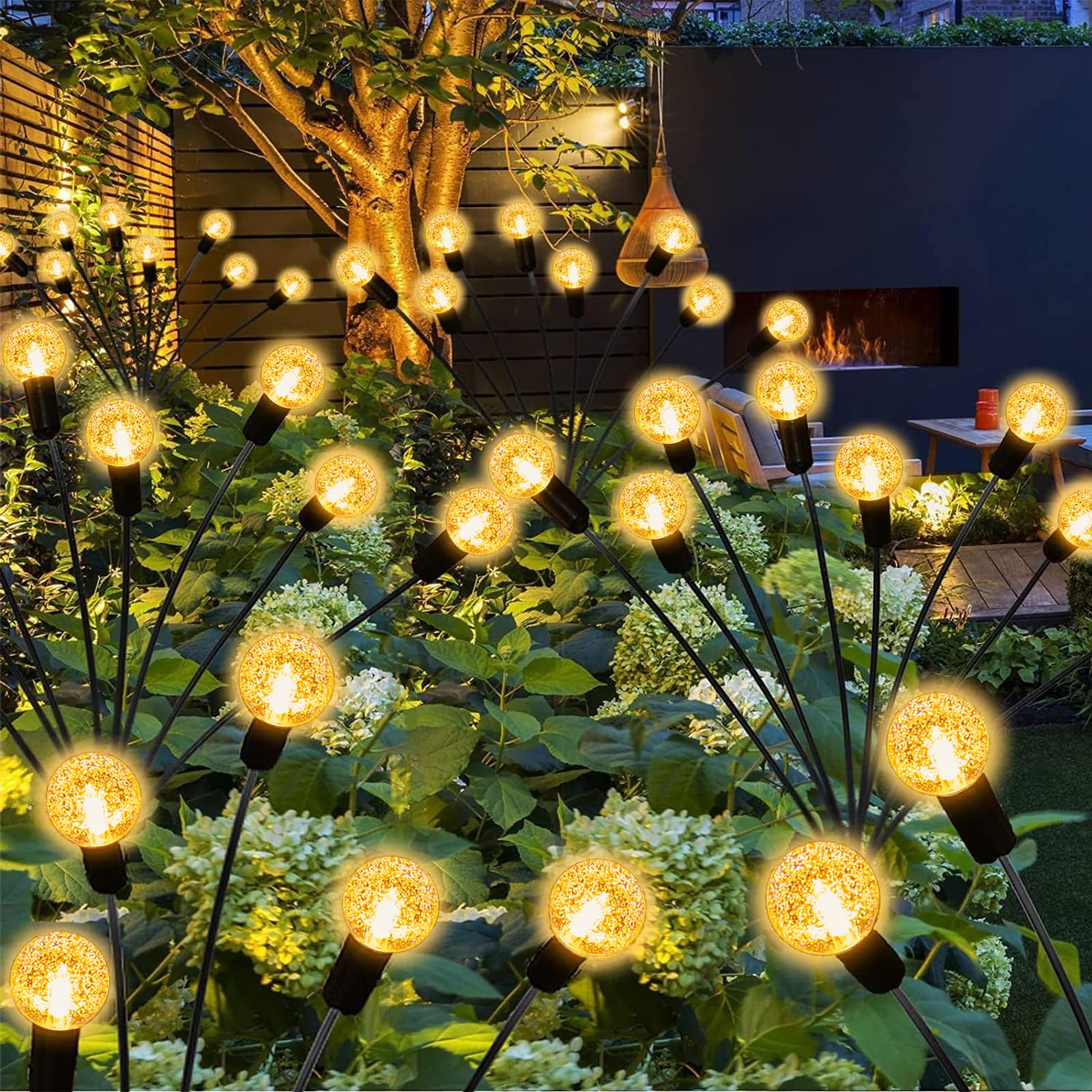 COLBOR Firefly Solar Lights Outdoor, 4 Pack 8 LED Garden Lights Solar Powered Waterproof 2 Modes Firefly Lights(Bubble) for Pathway Yard Patio Landscape, Solar-Firefly-Lights-Outdoor-Garden
