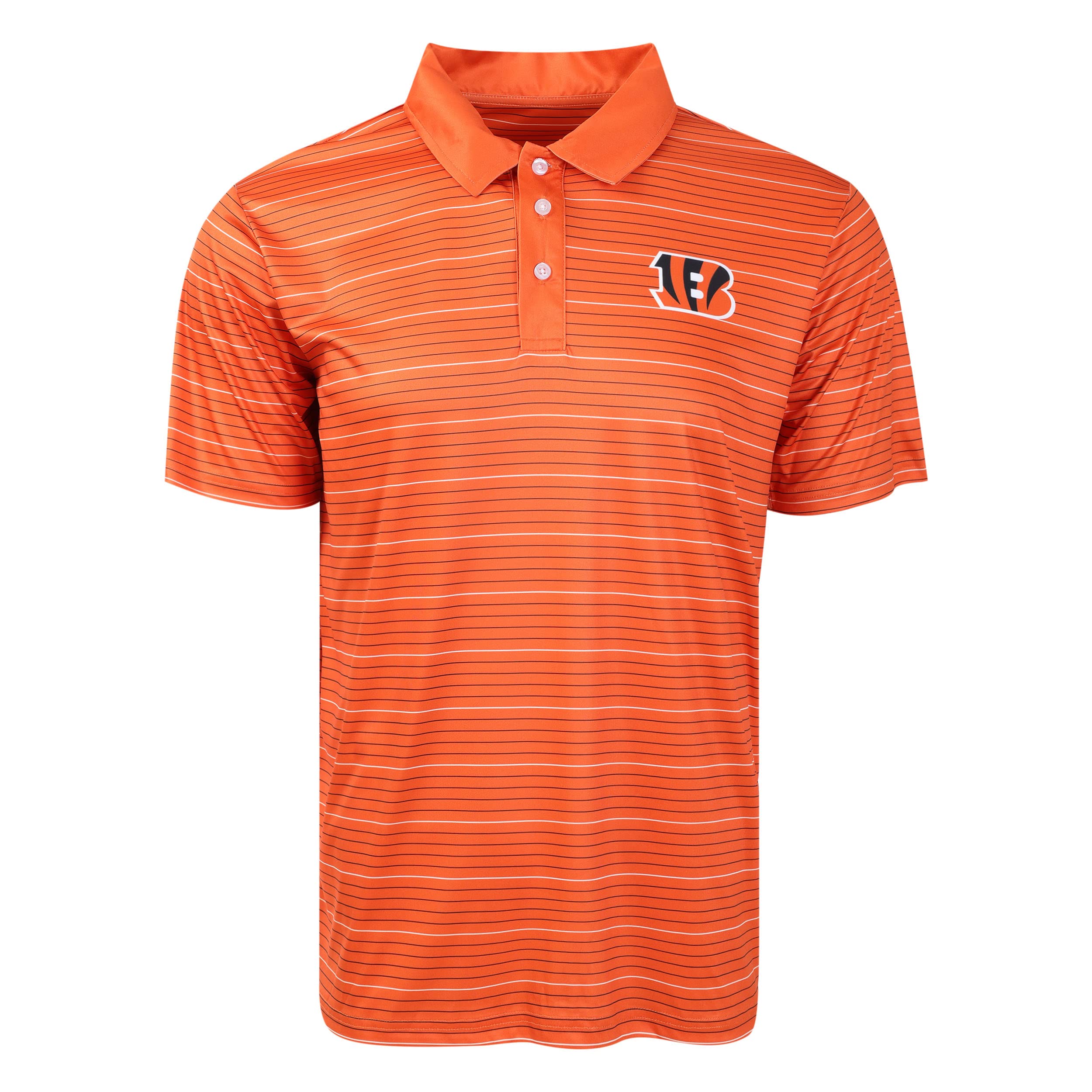 FOCO Cincinnati Bengals NFL Mens Striped Polyester Polo - S Image