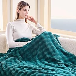 NEWCOSPLAY Twin Blanket for Couch Dark Teal Super