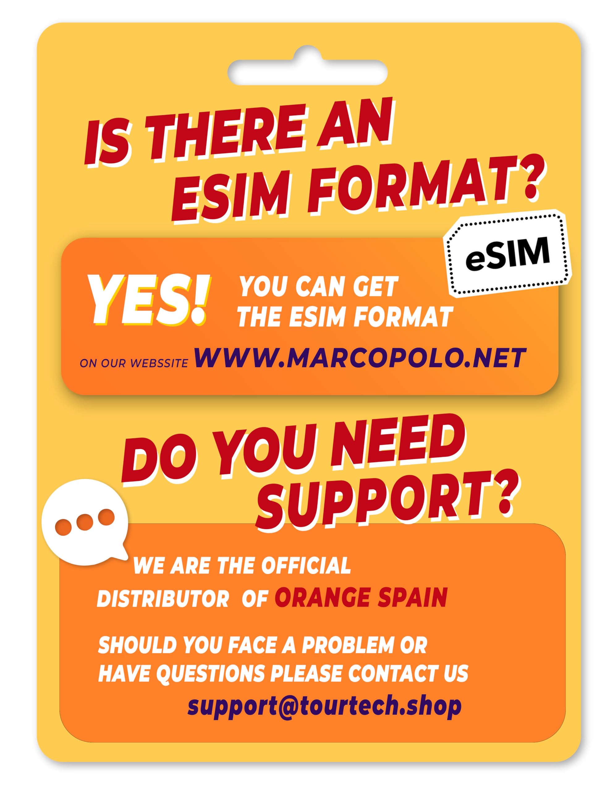 Orange Spain - Prepaid SIM Card | 5€ Balance | Activation Online only at www. tourtech.Shop (Plan 3)