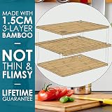 LARHN Premium Extra-Thick 3-Piece Bamboo Chopping Board Set 33x22cm view 3