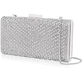 Docacan Sparkly Rhinestone Clutch for Bridal Glitter Metal Clasp Purse Formal Party and Wedding Evening Bag For Women