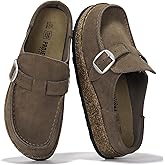 Project Cloud 100% Genuine Leather Moccasin-Style Clogs for Women - Memory Foam and Water Resistant Mules Slip-on - Non-Slip and Durable Clogs Casual Shoes for Women Footwear