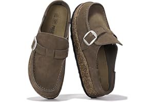 Project Cloud 100% Genuine Leather Moccasin-Style Clogs for Women - Memory Foam and Water Resistant Mules Slip-on - Non-Slip and Durable Clogs Casual Shoes for Women Footwear (Carline)