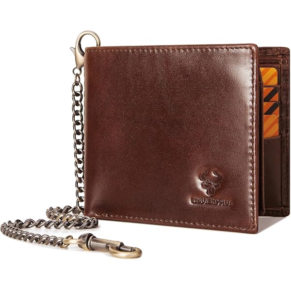 Amazon.com: HUMERPAUL Chain Wallets for Men, Genuine Leather Purse