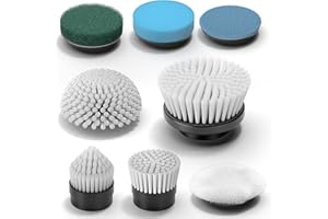 YKYI Spin Brush Heads Replacement 8PCs for ANS-8051A/8050 Cordless Shower Scrubber-Soft Spin Scrubber Heads with Crevice Brus