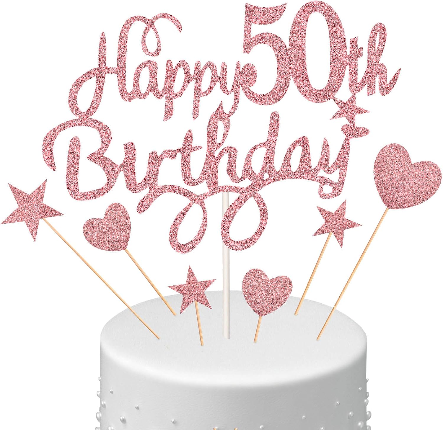 50th Birthday Cake Topper Set