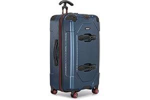 Traveler's Choice Maxporter II Polycarbonate Hardside Trunk with Spinner Wheels, Navy, 28-Inch Medium Trunk