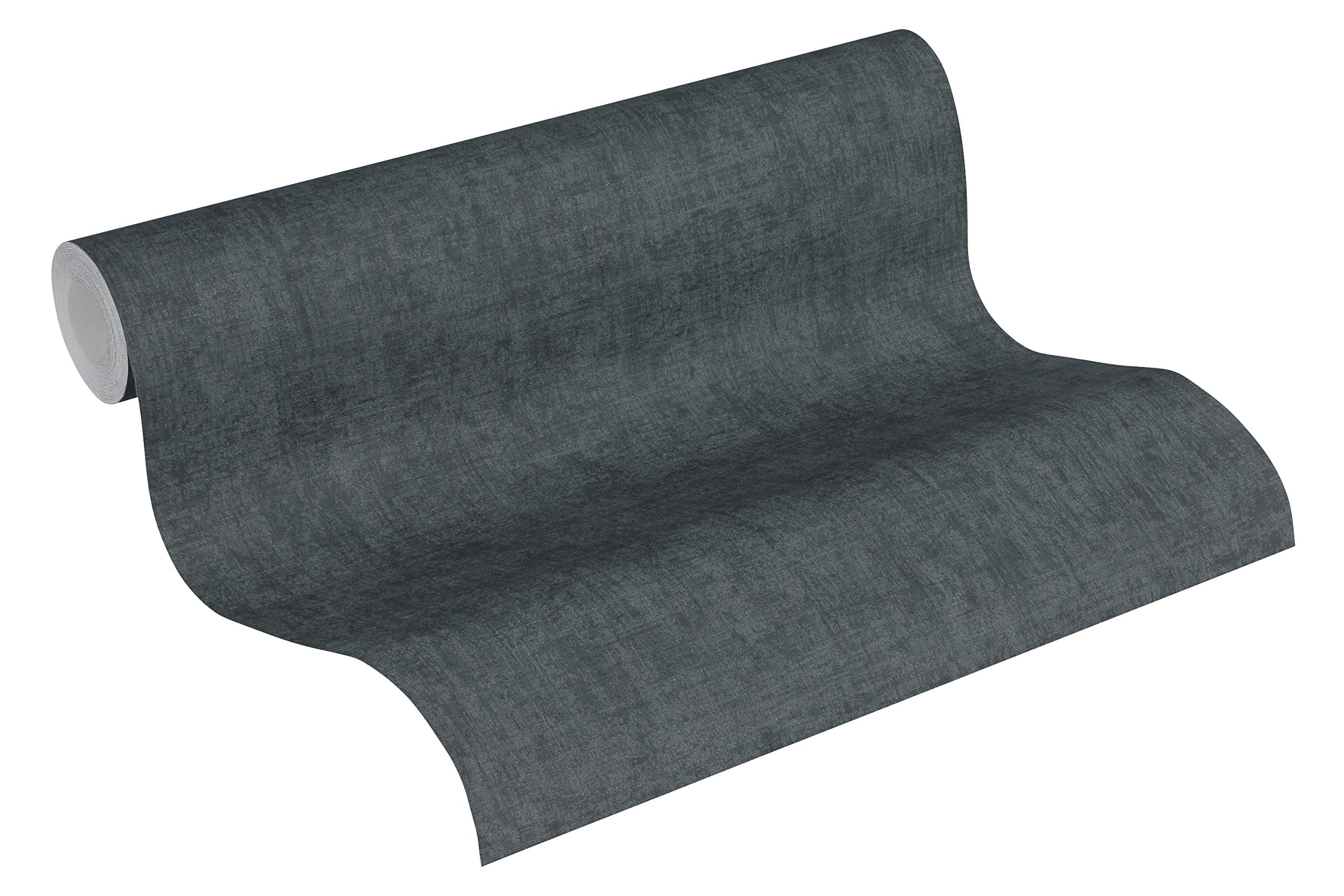 A.S. Création Plain Wallpaper Greenery Non-Woven Wallpaper 10.05 m x 0.53 m Grey Made in Germany 373346 37334-6