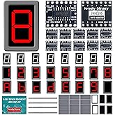 Lonely Binary 24-Pack 0.56" 7-Segment LED 74HC595 Driver for C++ ESP32 | 12 common cathode + 12 common anode digits; 12 pre-built 74HC595 boards, built-in resistors, 3-pin; for Pico, STM32; 24 cases