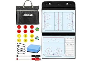 JIUKONG Magnetic Hockey Coaching Board – Portable Dry Erase Whiteboard with Fence Clip, Magnets & Carry Bag, Foldable Tactical Board for Ice Hockey Coaches & Players, Ideal Coach Gift