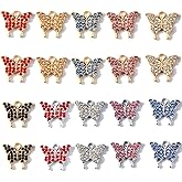 20Pcs/16Pcs Paired Rhinestone Metal Charms for Jewelry Making, Mixed Color, Silver & Gold Plated Metal Charms for Earrings, Bracelets & Necklaces