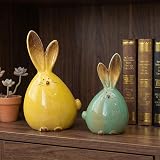 TOYANDONA 2pcs Easter Bunny Ceramic Figurines Car Interior Table Decor view 8