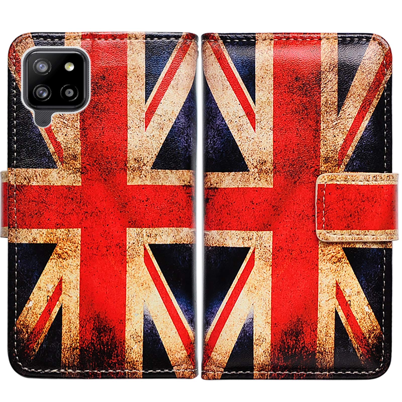 Bcov Galaxy A42 5G Case, Retro Union Jack Flag Leather Flip Phone Case Wallet Cover with Card Slot Holder Kickstand For Samsung Galaxy A42 5G 2021