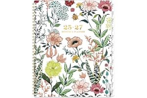 YOUTHAMAZING 2025-2027 Monthly Planner/Calendar - 3 Year Monthly Planner 2025-2027, Jan. 2025 - Dec. 2027, 9" × 11" Calendar Planner 36-Month with Tabs, Twin-Wire Binding, Two-Side Pocket, Celebrity Quotes ＆ Notes