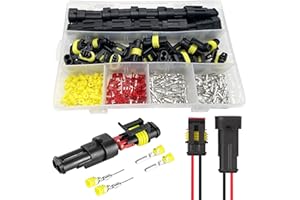 Thewinio 20 Kit 2 Pin Connector, 20-16 AWG Waterproof Electrical Automotive Wire Connector, 1.5mm Series Terminals Male Female Car Harness Plug Sets