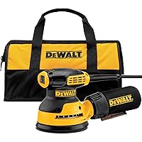 DEWALT 20V MAX Orbital Sander Kit, 5 inch, 3 amp, Corded, 12,000 OPM (DWE6421K), Yellow