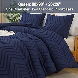 Litanika Navy Blue Queen Size Comforter Sets, 3
