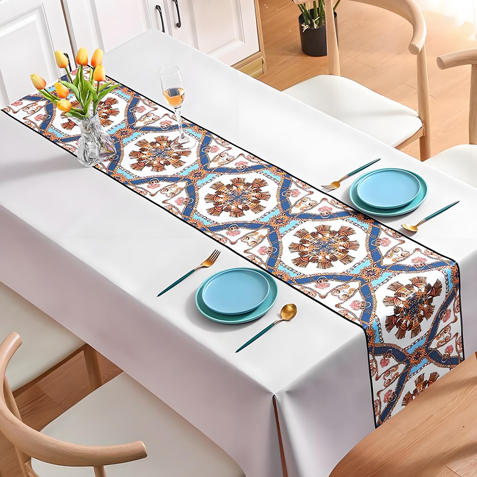 AGSYFFD Waterproof Wipeable Tablecloth 140x200 cm (55x78 Inch) Rectangular Plastic Table Protector for Kitchen & Outdoor Dining, Beige Wipe-Clean Table Cover for Easter Spring Garden Party Decorations