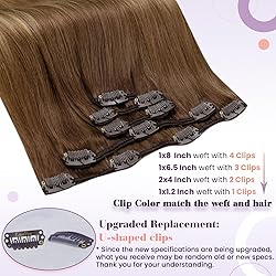 LaaVoo Hair Extensions Clip ins Ombre Medium Brown