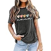 Nana T Shirt Women Funny Letter Print Love Heart Graphic Grandma Gift Tops Tees Casual Short Sleeve Shirts Top
