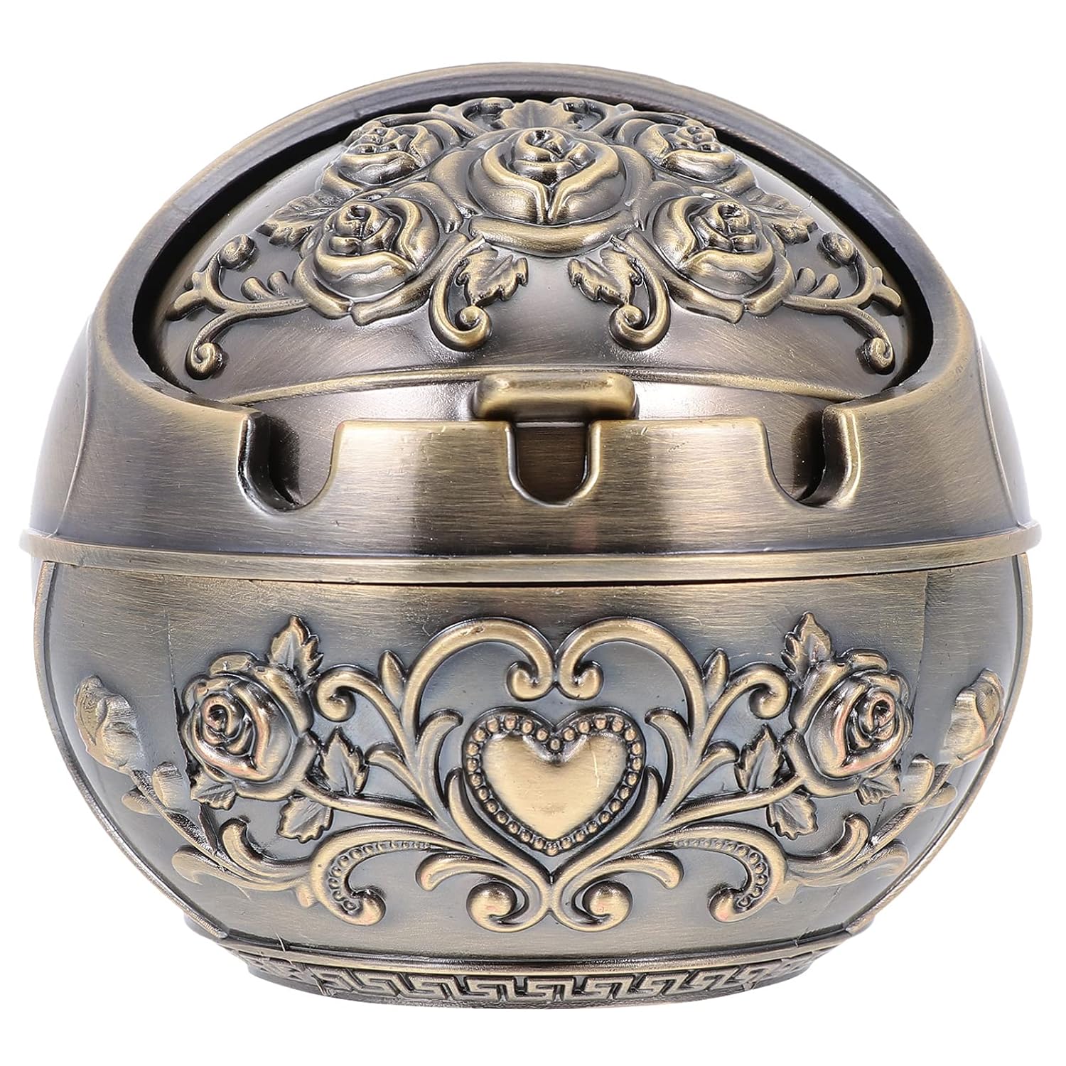 VOSAREA Vintage Windproof Ashtray with Lid for Cigarette Portable Cigar